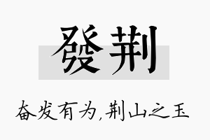 发荆名字的寓意及含义