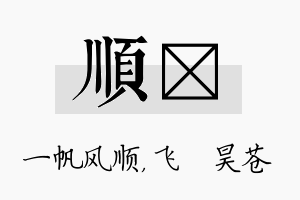 顺翀名字的寓意及含义