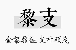 黎支名字的寓意及含义