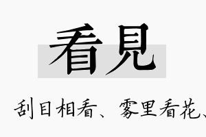 看见名字的寓意及含义