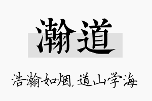 瀚道名字的寓意及含义