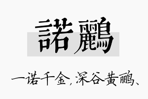 诺鹂名字的寓意及含义