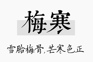 梅寒名字的寓意及含义