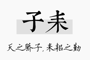 子耒名字的寓意及含义