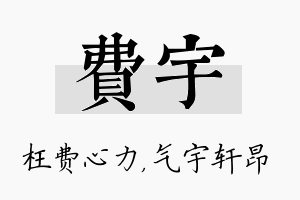 费宇名字的寓意及含义