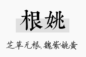 根姚名字的寓意及含义