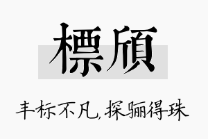 标颀名字的寓意及含义