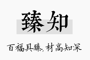 臻知名字的寓意及含义