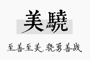 美骁名字的寓意及含义