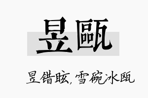 昱瓯名字的寓意及含义