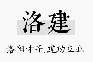 洛建名字的寓意及含义