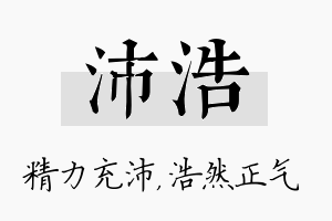 沛浩名字的寓意及含义