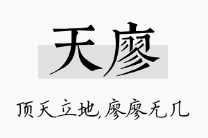 天廖名字的寓意及含义