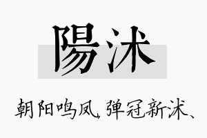 阳沭名字的寓意及含义