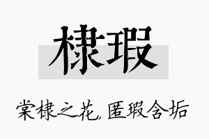 棣瑕名字的寓意及含义