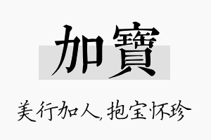 加宝名字的寓意及含义