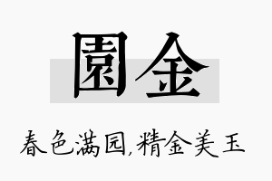 园金名字的寓意及含义