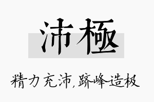 沛极名字的寓意及含义