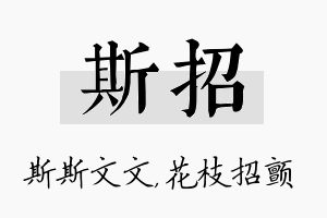 斯招名字的寓意及含义