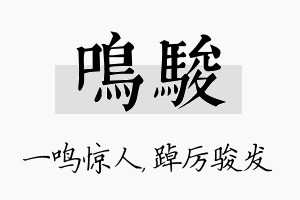 鸣骏名字的寓意及含义