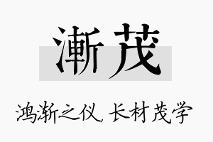 渐茂名字的寓意及含义