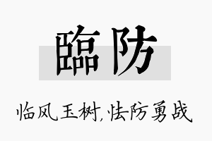 临防名字的寓意及含义