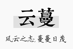 云蔓名字的寓意及含义