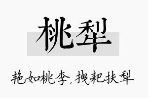 桃犁名字的寓意及含义