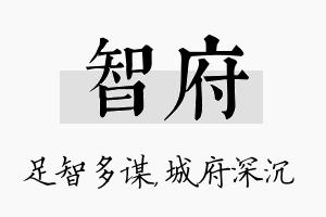 智府名字的寓意及含义