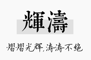 辉涛名字的寓意及含义