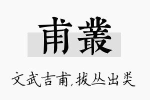 甫丛名字的寓意及含义