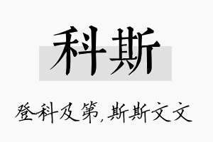 科斯名字的寓意及含义