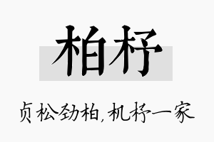 柏杼名字的寓意及含义