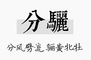 分骊名字的寓意及含义