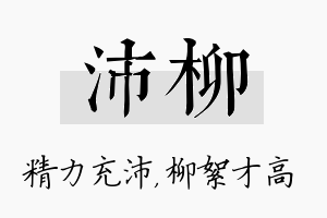 沛柳名字的寓意及含义