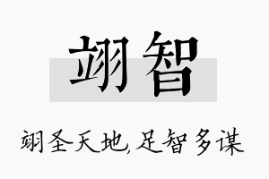 翊智名字的寓意及含义