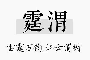 霆渭名字的寓意及含义