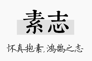 素志名字的寓意及含义