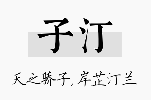 子汀名字的寓意及含义