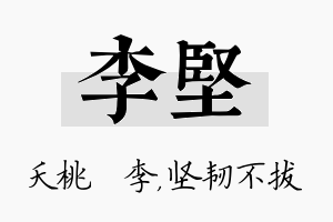 李坚名字的寓意及含义