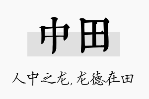 中田名字的寓意及含义