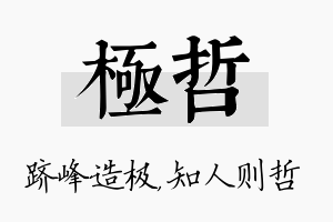 极哲名字的寓意及含义