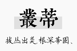 丛蒂名字的寓意及含义