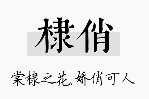 棣俏名字的寓意及含义