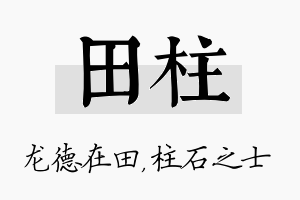 田柱名字的寓意及含义