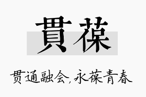 贯葆名字的寓意及含义