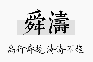 舜涛名字的寓意及含义