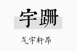 宇跚名字的寓意及含义