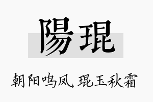 阳琨名字的寓意及含义