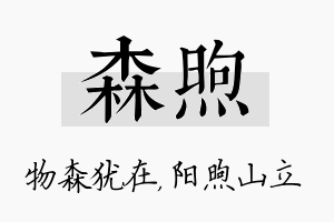 森煦名字的寓意及含义